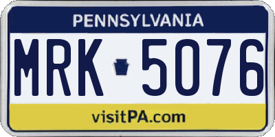 PA license plate MRK5076