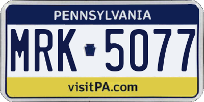 PA license plate MRK5077