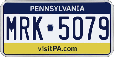 PA license plate MRK5079