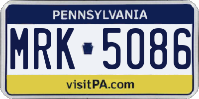 PA license plate MRK5086