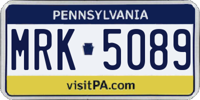 PA license plate MRK5089