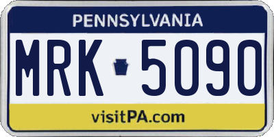 PA license plate MRK5090