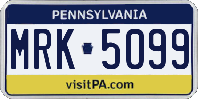 PA license plate MRK5099