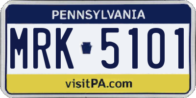 PA license plate MRK5101