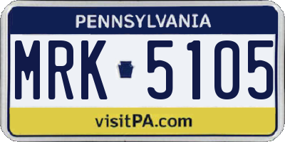 PA license plate MRK5105