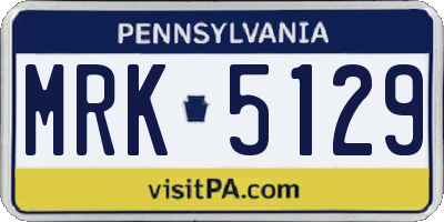 PA license plate MRK5129