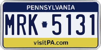 PA license plate MRK5131