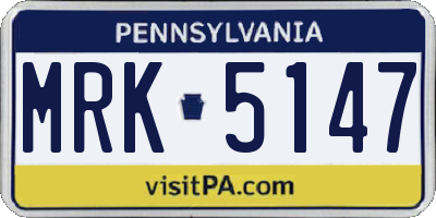 PA license plate MRK5147