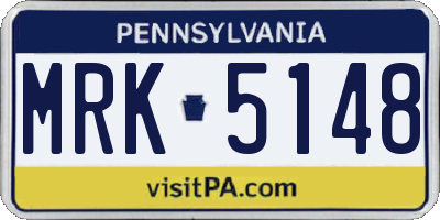 PA license plate MRK5148