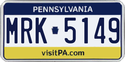 PA license plate MRK5149