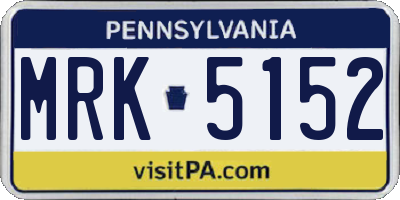 PA license plate MRK5152