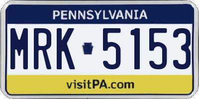 PA license plate MRK5153