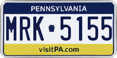 PA license plate MRK5155