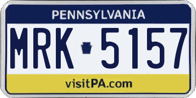 PA license plate MRK5157