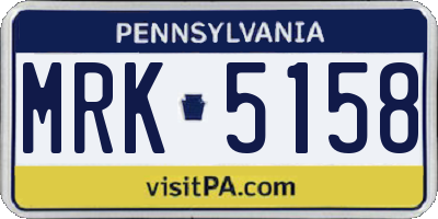 PA license plate MRK5158