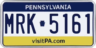 PA license plate MRK5161