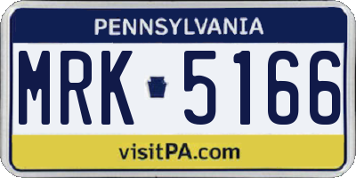 PA license plate MRK5166