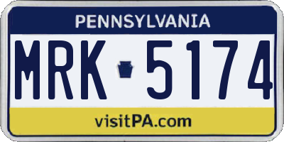 PA license plate MRK5174