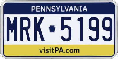 PA license plate MRK5199