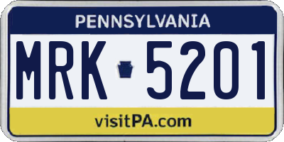 PA license plate MRK5201