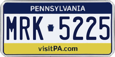 PA license plate MRK5225
