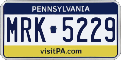 PA license plate MRK5229
