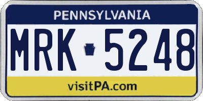 PA license plate MRK5248