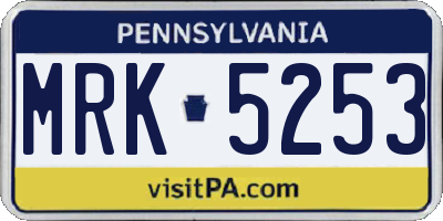 PA license plate MRK5253