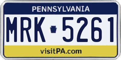 PA license plate MRK5261