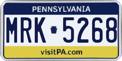PA license plate MRK5268