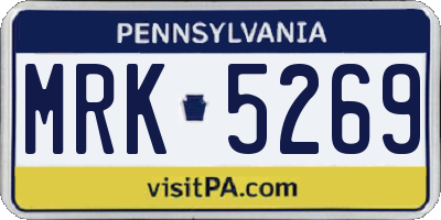 PA license plate MRK5269