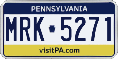 PA license plate MRK5271