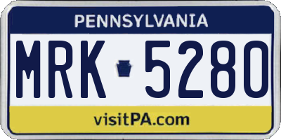 PA license plate MRK5280