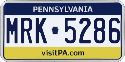 PA license plate MRK5286