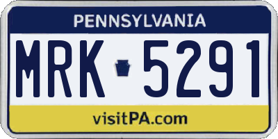 PA license plate MRK5291
