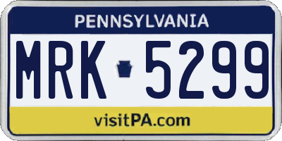 PA license plate MRK5299