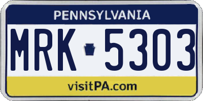 PA license plate MRK5303