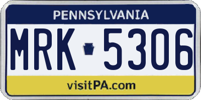 PA license plate MRK5306
