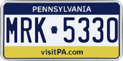 PA license plate MRK5330