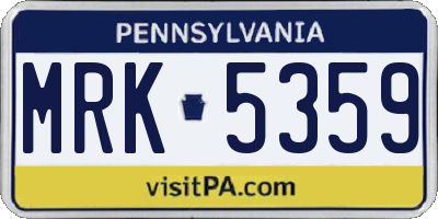 PA license plate MRK5359