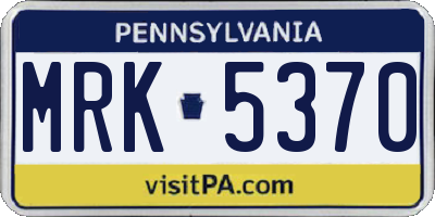 PA license plate MRK5370
