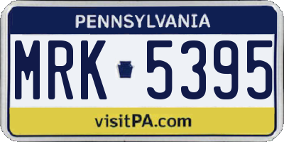 PA license plate MRK5395