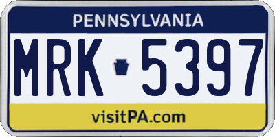 PA license plate MRK5397