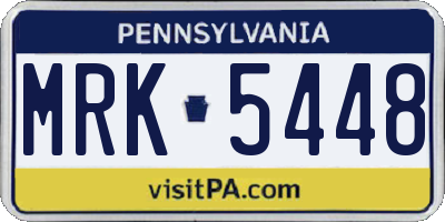PA license plate MRK5448