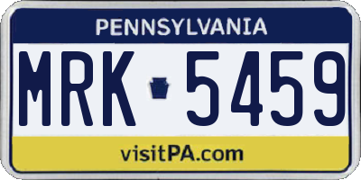 PA license plate MRK5459