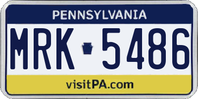 PA license plate MRK5486