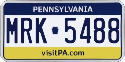 PA license plate MRK5488