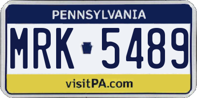 PA license plate MRK5489