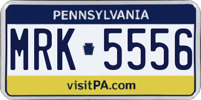 PA license plate MRK5556