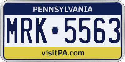PA license plate MRK5563